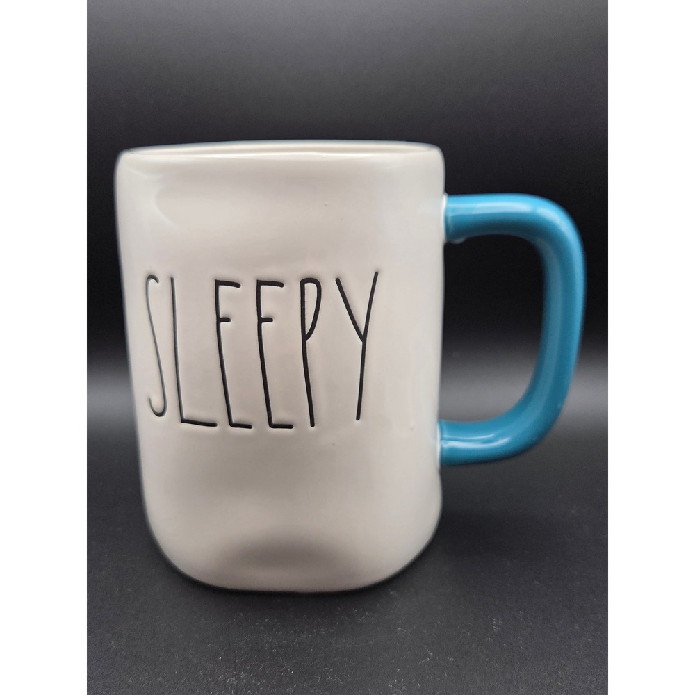 Rae Dunn Disney Princess Sleepy Snow White Seven Dwarfs Mug Blue Handle